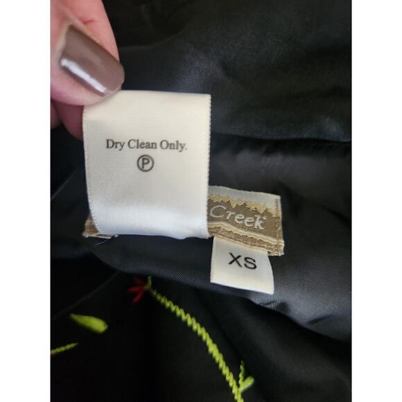 Vtg Coldwater Creek Silk button front embroidered lightweight jacket sz xs boho - Picture 8 of 10